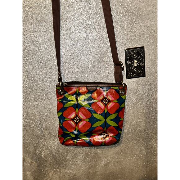 Fossil Key-Per Artsy Preppy Academia Apple Floral Crossbody Purse - Picture 5 of 7